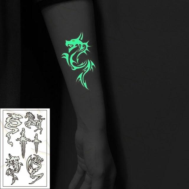 Fashion Luminous Sticker Tattoos Waterproof Temporary Different Luxury Tattoos For Womens Mens Kids - STEVVEX Beauty - 103, Arm Tattoo, Beauty, Black Tattoos, Body Tattoo, Boys Tattoo, Butterfly Tattoo, Children Tattoo, Luminous Tattoo, Make up Tattoo, Men Tattoo, Modern Tatoos, Sketch Tattoo, Small Tattoo, Stylish Tattoo, Tattoo, Waterproof Tattoo, Women Tattoo, Womens Tattoo - Stevvex.com