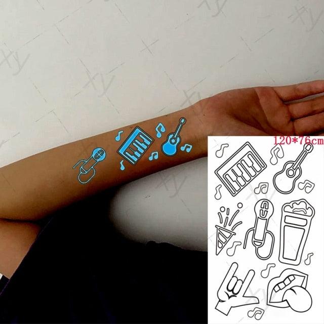 Fashion Luminous Sticker Tattoos Waterproof Temporary Different Luxury Tattoos For Womens Mens Kids - STEVVEX Beauty - 103, Arm Tattoo, Beauty, Black Tattoos, Body Tattoo, Boys Tattoo, Butterfly Tattoo, Children Tattoo, Luminous Tattoo, Make up Tattoo, Men Tattoo, Modern Tatoos, Sketch Tattoo, Small Tattoo, Stylish Tattoo, Tattoo, Waterproof Tattoo, Women Tattoo, Womens Tattoo - Stevvex.com