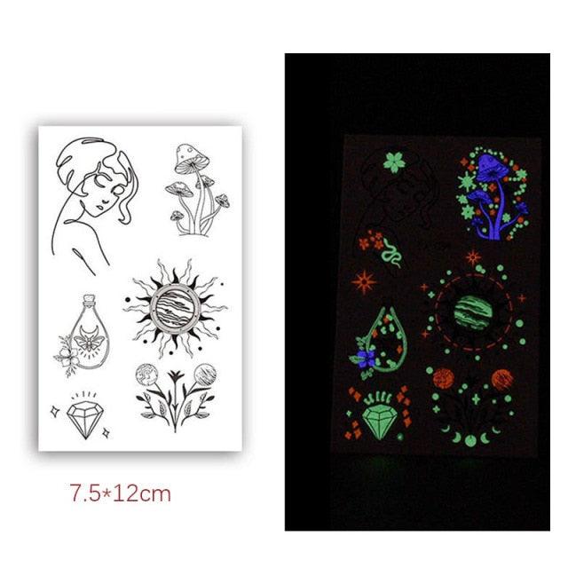 Fashion Luminous Sticker Tattoos Waterproof Temporary Different Luxury Tattoos For Womens Mens Kids - STEVVEX Beauty - 103, Arm Tattoo, Beauty, Black Tattoos, Body Tattoo, Boys Tattoo, Butterfly Tattoo, Children Tattoo, Luminous Tattoo, Make up Tattoo, Men Tattoo, Modern Tatoos, Sketch Tattoo, Small Tattoo, Stylish Tattoo, Tattoo, Waterproof Tattoo, Women Tattoo, Womens Tattoo - Stevvex.com