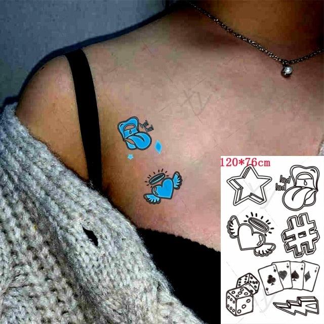 Fashion Luminous Sticker Tattoos Waterproof Temporary Different Luxury Tattoos For Womens Mens Kids - STEVVEX Beauty - 103, Arm Tattoo, Beauty, Black Tattoos, Body Tattoo, Boys Tattoo, Butterfly Tattoo, Children Tattoo, Luminous Tattoo, Make up Tattoo, Men Tattoo, Modern Tatoos, Sketch Tattoo, Small Tattoo, Stylish Tattoo, Tattoo, Waterproof Tattoo, Women Tattoo, Womens Tattoo - Stevvex.com