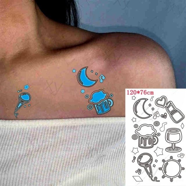 Fashion Luminous Sticker Tattoos Waterproof Temporary Different Luxury Tattoos For Womens Mens Kids - STEVVEX Beauty - 103, Arm Tattoo, Beauty, Black Tattoos, Body Tattoo, Boys Tattoo, Butterfly Tattoo, Children Tattoo, Luminous Tattoo, Make up Tattoo, Men Tattoo, Modern Tatoos, Sketch Tattoo, Small Tattoo, Stylish Tattoo, Tattoo, Waterproof Tattoo, Women Tattoo, Womens Tattoo - Stevvex.com