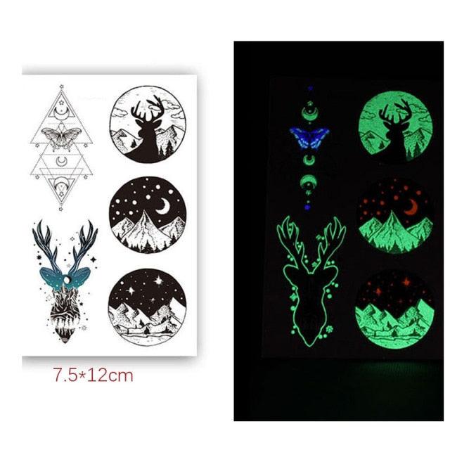 Fashion Luminous Sticker Tattoos Waterproof Temporary Different Luxury Tattoos For Womens Mens Kids - STEVVEX Beauty - 103, Arm Tattoo, Beauty, Black Tattoos, Body Tattoo, Boys Tattoo, Butterfly Tattoo, Children Tattoo, Luminous Tattoo, Make up Tattoo, Men Tattoo, Modern Tatoos, Sketch Tattoo, Small Tattoo, Stylish Tattoo, Tattoo, Waterproof Tattoo, Women Tattoo, Womens Tattoo - Stevvex.com