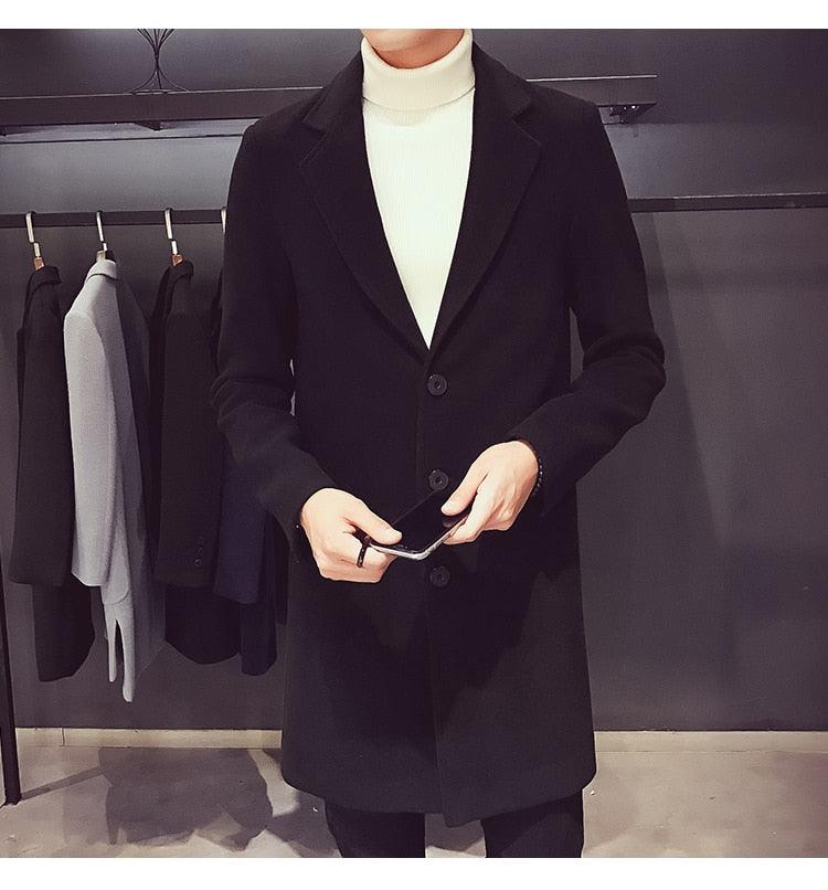 Fashion Men Casual Coat Luxury Business Trench Coat Men's Unique Style Coats Jackets Classic Windproof Simple Overcoat Long Oversized Coat Jacket