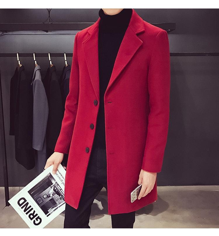 Fashion Men Casual Coat Luxury Business Trench Coat Men's Unique Style Coats Jackets Classic Windproof Simple Overcoat Long Oversized Coat Jacket