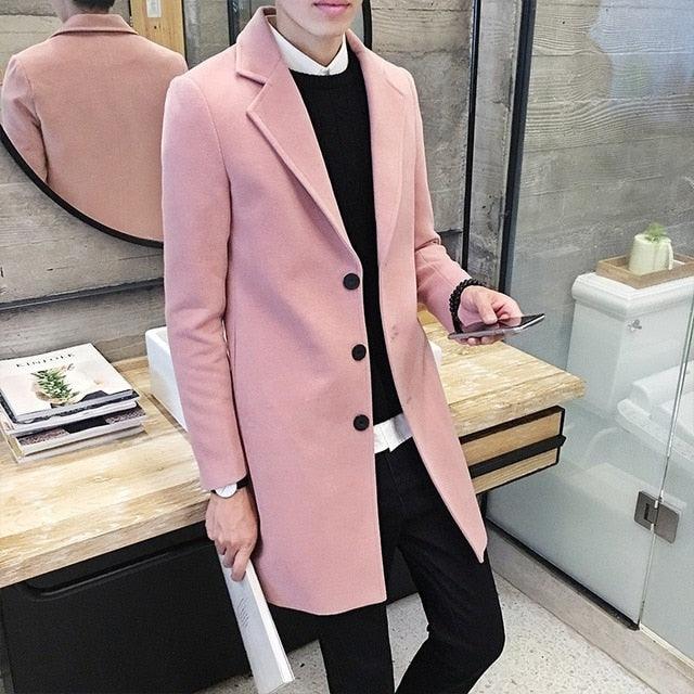 Fashion Men Casual Coat Luxury Business Trench Coat Men's Unique Style Coats Jackets Classic Windproof Simple Overcoat Long Oversized Coat Jacket