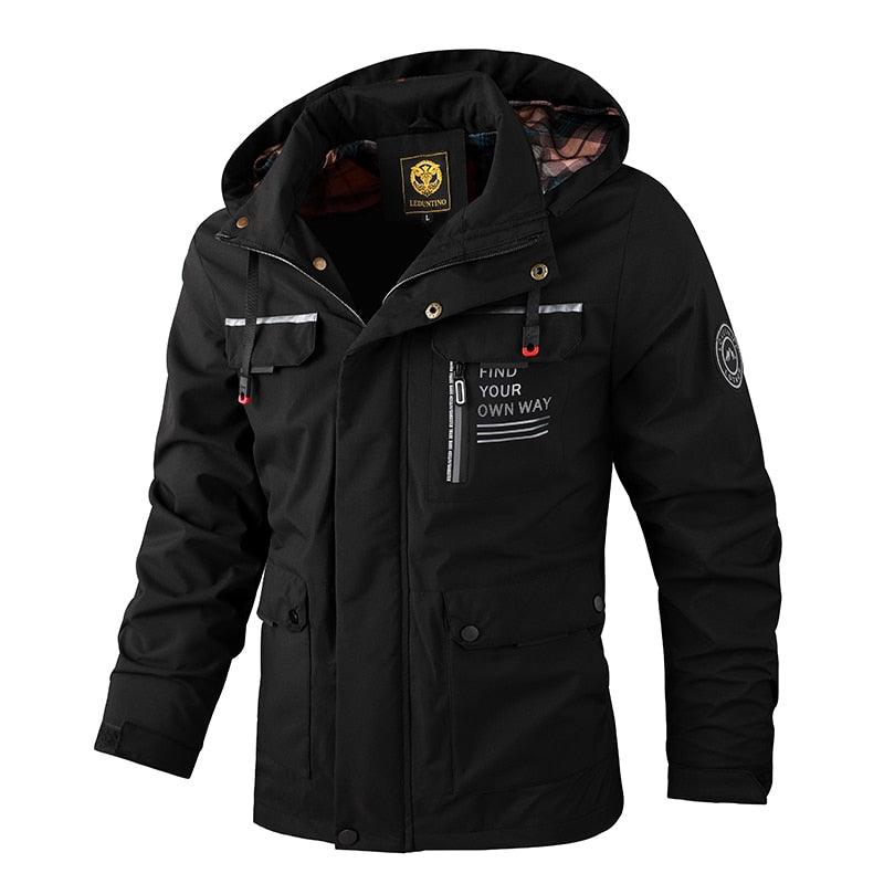 Fashion Men Casual Windbreaker Jacket Hooded Jacket Man Waterproof Outdoor Soft Men's Waterproof Windproof Jackets Breathable Snow Jacket With Hood Modern Winter Clothing Warm Thick Jacket For Outdoor