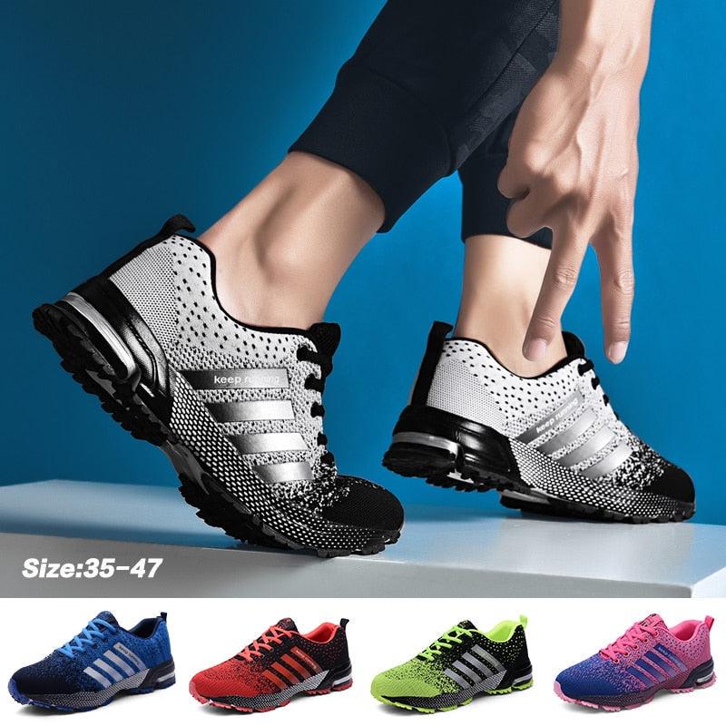 Fashion Men Women Sneakers Breathable Running Elegant Soft Sneakers Comfortable Athletic Running Sneakers Fashion Sport Walking Jogging Couple Casual Design