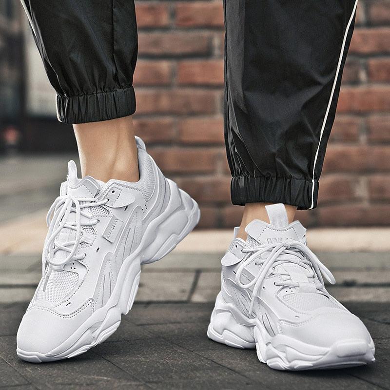 Fashion Mens Sneakers White Trend Casual Comfortable Black Mens Chunky Sneaker Design Summer White Outdoor Running Tennis Sneakers Sport Fashion Comfortable Casual Mens Sneakers