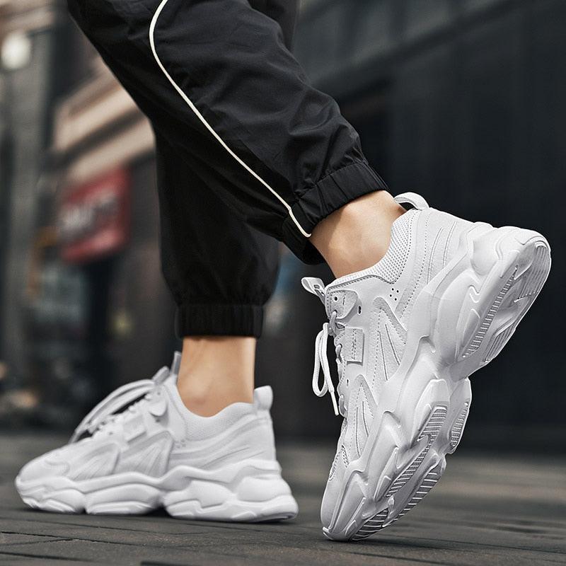 Fashion Mens Sneakers White Trend Casual Comfortable Black Mens Chunky Sneaker Design Summer White Outdoor Running Tennis Sneakers Sport Fashion Comfortable Casual Mens Sneakers