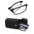 Fashion Mini Design Reading Glasses Folding Small Frame Black Metal Glasses Folding Reading Glasses Foldable Portable Readers For Men Women With Case Lightweight Travel Portable Design