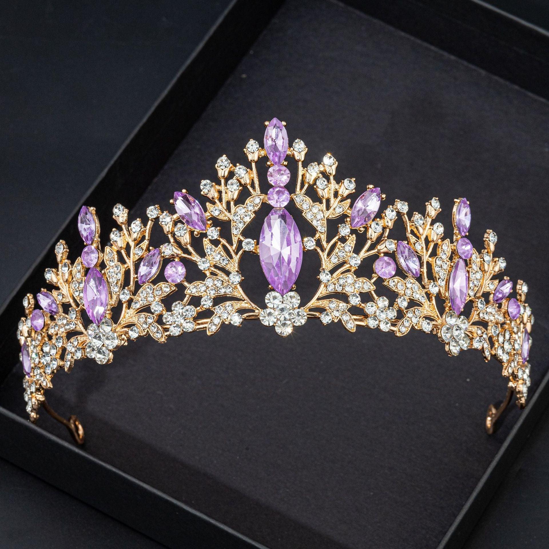 Fashion New Design Crystal Rhinestone Tiaras And Crowns Wedding Hair Accessories Women Bride Head Jewelry Princess Bridal Crown Wedding Hair Accessories Crystal Rhinestone Bride Tiaras And Crowns Headpiece