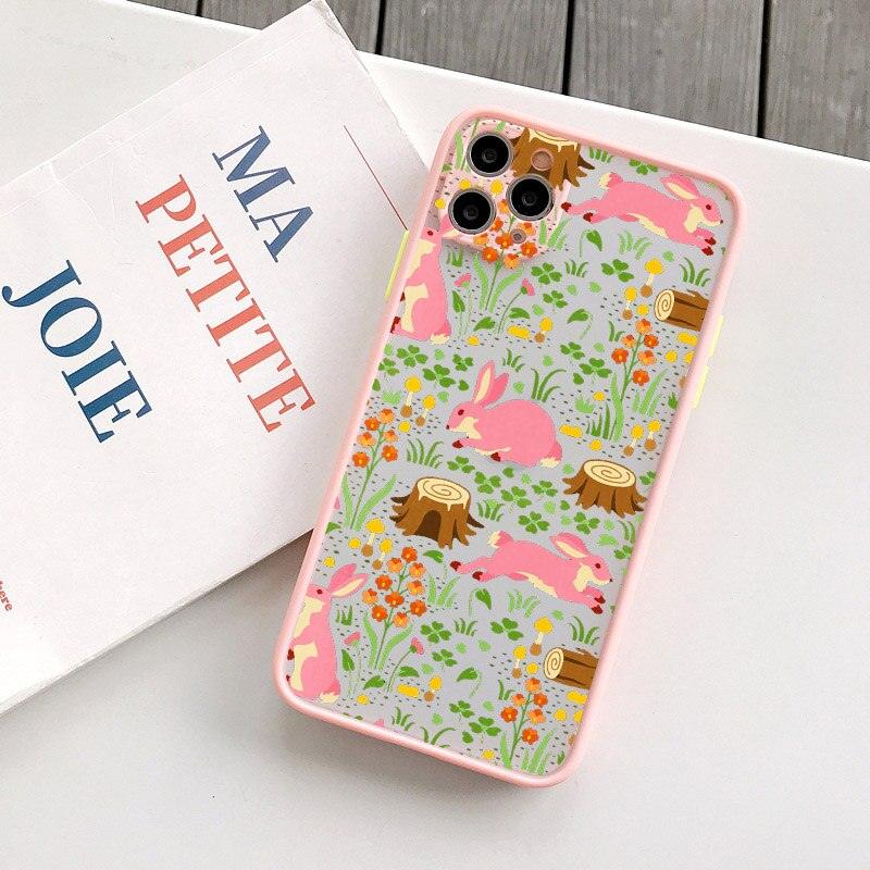 Fashion Owl Rabbit Flowers For iPhone 14 13 12 11 Pro Max Xs Xr X 7 8 Plus SE2 Cover Owl Art Print Design for iPhone Case Girls Women Men