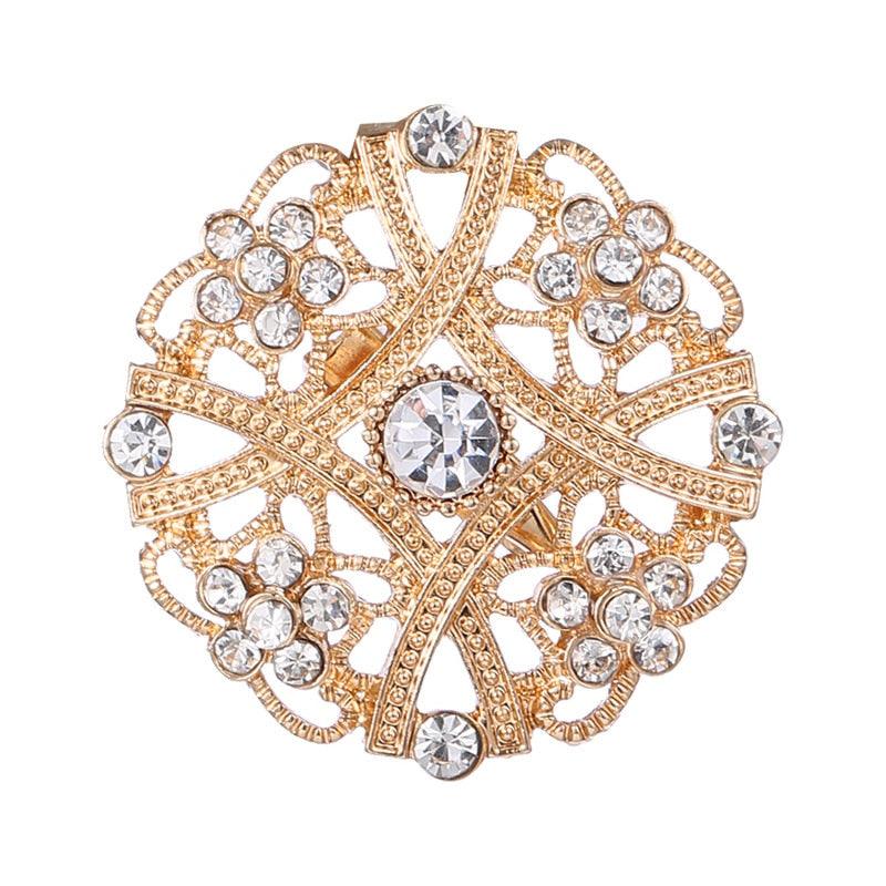 Fashion Pearl And Rhinestone Brooches Women Elegant Round Crystal Rhinestone Modern Elegant Prom Corsage Lapel Brooch Pin Trendy Butterfly Pins Clothes Accessories Wedding Gifts