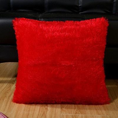 Fashion Plush Cushion Cover Shaggy Faux Fur Decorative Pillow Fur Pillows Fluffy Throw Pillows Cover Faux Fur Pillow Case Luxury Soft Cushion Cover Cushion Covers Home Living Room Seat Car Pink Pillowcase