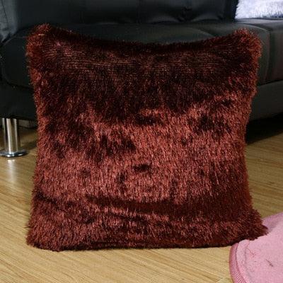 Fashion Plush Cushion Cover Shaggy Faux Fur Decorative Pillow Fur Pillows Fluffy Throw Pillows Cover Faux Fur Pillow Case Luxury Soft Cushion Cover Cushion Covers Home Living Room Seat Car Pink Pillowcase