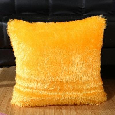 Fashion Plush Cushion Cover Shaggy Faux Fur Decorative Pillow Fur Pillows Fluffy Throw Pillows Cover Faux Fur Pillow Case Luxury Soft Cushion Cover Cushion Covers Home Living Room Seat Car Pink Pillowcase