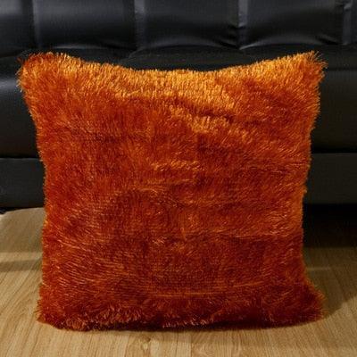 Fashion Plush Cushion Cover Shaggy Faux Fur Decorative Pillow Fur Pillows Fluffy Throw Pillows Cover Faux Fur Pillow Case Luxury Soft Cushion Cover Cushion Covers Home Living Room Seat Car Pink Pillowcase