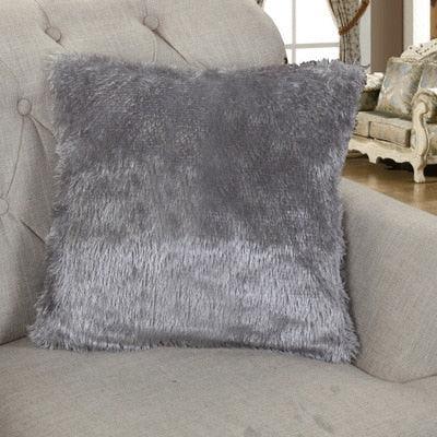 Fashion Plush Cushion Cover Shaggy Faux Fur Decorative Pillow Fur Pillows Fluffy Throw Pillows Cover Faux Fur Pillow Case Luxury Soft Cushion Cover Cushion Covers Home Living Room Seat Car Pink Pillowcase