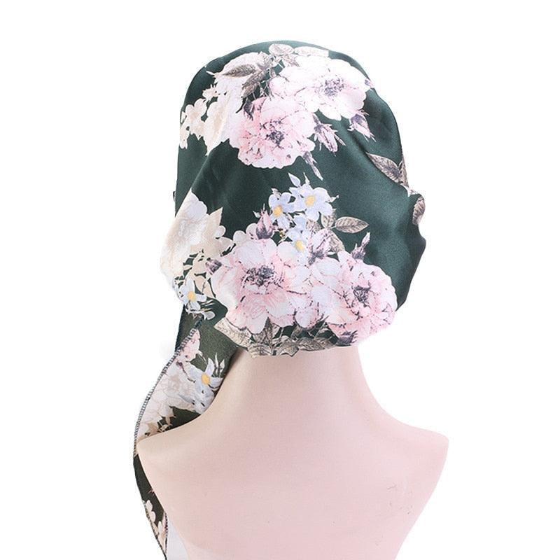 Fashion Printed Flowers Soft Beanie Turban Hat Inner Hijabs Cap Muslim Head Scarf Turban Bonnet Ladies Wrap Under Hijab Caps For Women