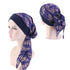 Fashion Printed Flowers Soft Beanie Turban Hat Inner Hijabs Cap Muslim Head Scarf Turban Bonnet Ladies Wrap Under Hijab Caps For Women