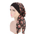 Fashion Printed Flowers Soft Beanie Turban Hat Inner Hijabs Cap Muslim Head Scarf Turban Bonnet Ladies Wrap Under Hijab Caps For Women