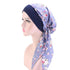 Fashion Printed Flowers Soft Beanie Turban Hat Inner Hijabs Cap Muslim Head Scarf Turban Bonnet Ladies Wrap Under Hijab Caps For Women