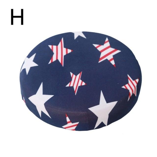 Fashion Printed Round Chair Cover Bar Stool Cover Elastic Stretchy Seat Cover Chair Protector Home Chair Slipcover Stretch Round Bar Stool Covers Washable Stool Cushion Slipcover Elastic Bar Chair Covers