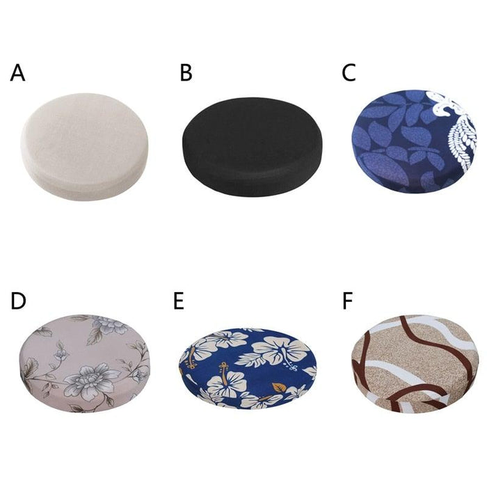 Fashion Printed Round Chair Cover Bar Stool Cover Elastic Stretchy Seat Cover Chair Protector Home Chair Slipcover Stretch Round Bar Stool Covers Washable Stool Cushion Slipcover Elastic Bar Chair Covers