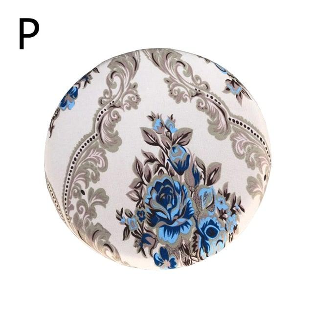 Fashion Printed Round Chair Cover Bar Stool Cover Elastic Stretchy Seat Cover Chair Protector Home Chair Slipcover Stretch Round Bar Stool Covers Washable Stool Cushion Slipcover Elastic Bar Chair Covers