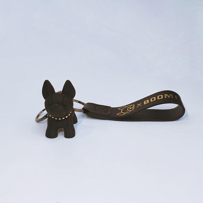 Fashion PU Leather Punk French Bulldog Keychain Cute French Bulldog Key Pendant School Bag Handbag Car Keychain Pendant Dog Keychains For Women Bag Pendant Jewelry Trinket Men's Car Key Ring Key Chain