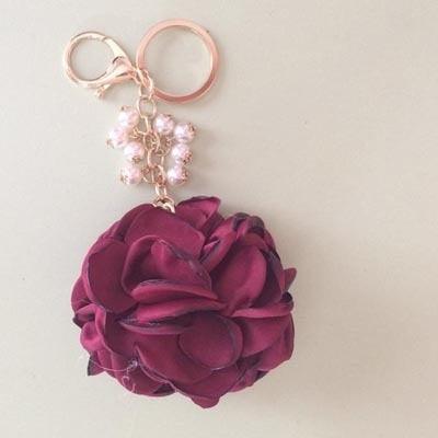 Fashion Rose Flowers Keychain Bag Pendant Car Ornaments Cool Car Key Chain Holder Cool Car Key Rings Chain Charm For Women Key Chain Buckle Key Ring