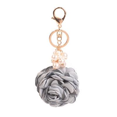 Fashion Rose Flowers Keychain Bag Pendant Car Ornaments Cool Car Key Chain Holder Cool Car Key Rings Chain Charm For Women Key Chain Buckle Key Ring