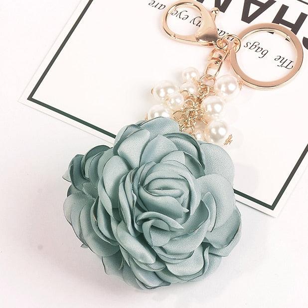 Fashion Rose Flowers Keychain Bag Pendant Car Ornaments Cool Car Key Chain Holder Cool Car Key Rings Chain Charm For Women Key Chain Buckle Key Ring