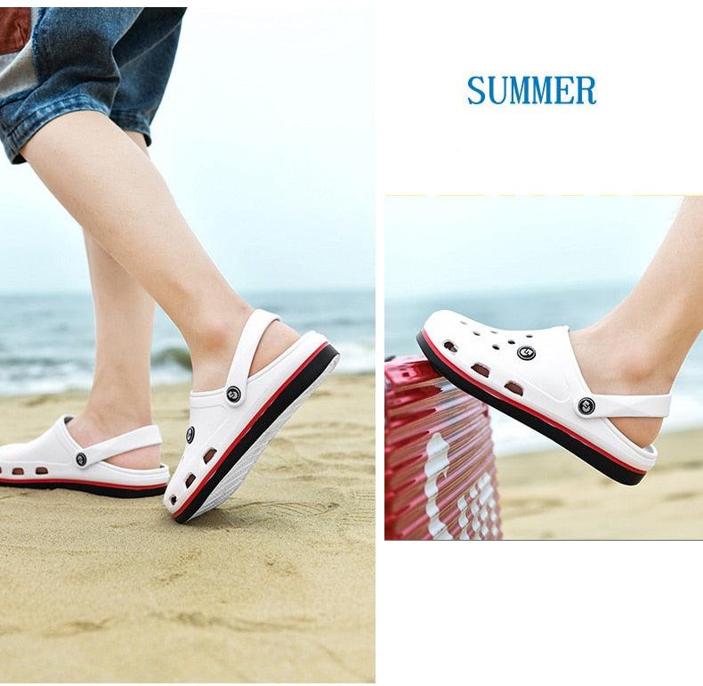 Fashion Sandals Mens Clogs Slippers Soft Bottom Beach Sandals Clog Comfortable Breathable Ankle-Wrap Lightweight Hiking Summer Walking Water Beach Shoes