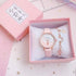 Fashion Set Bracelet Watch Leather Strap Watch Cute Cat Dial Girl Watch Children Quartz Watch Couple Watch Gift Set Valentines Romantic Lovers Watch For Man Woman Leather Strap