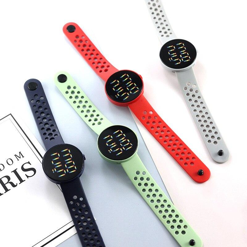 Fashion Silicone Watch Children Electronic Sport LED Touch Digital Screen Wrist Watch Boys Girls Ultra-Thin Digital Sports Watch Stainless Steel Fashion Wrist Watch For Men Women