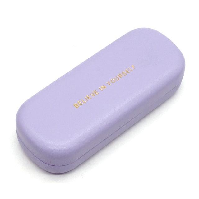 Fashion Simple PU Leather Glasses Square Portable Sunglasses Case Women Men Durable Eyewear Hard Shell Eyeglasses Case PU Leather Protective Case For Sunglasses