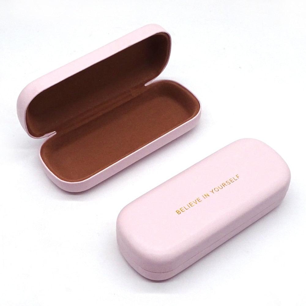 Fashion Simple PU Leather Glasses Square Portable Sunglasses Case Women Men Durable Eyewear Hard Shell Eyeglasses Case PU Leather Protective Case For Sunglasses