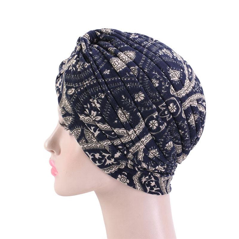 Fashion Soft Cotton Print Inner Headdress Lightweight Turban Elegant Bonnet Hijab Caps Arab Wrap Hijab Headscarf Hat For Woman