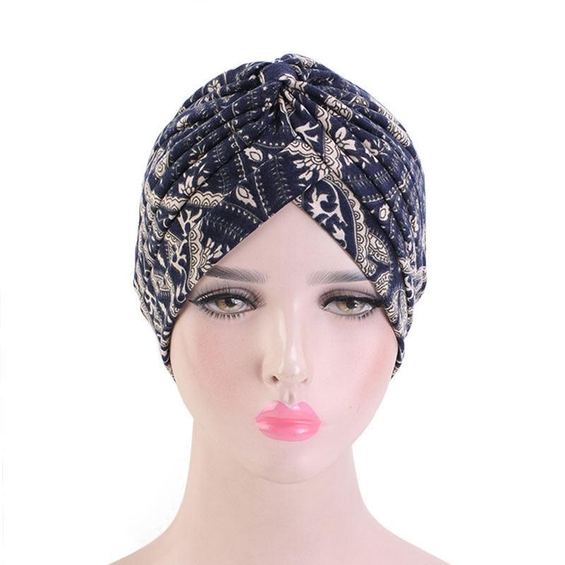 Fashion Soft Cotton Print Inner Headdress Lightweight Turban Elegant Bonnet Hijab Caps Arab Wrap Hijab Headscarf Hat For Woman