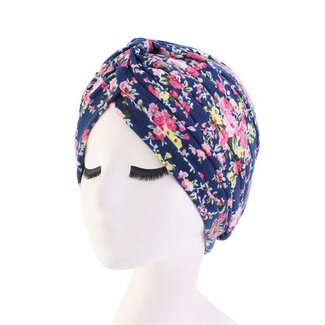 Fashion Soft Cotton Print Inner Headdress Lightweight Turban Elegant Bonnet Hijab Caps Arab Wrap Hijab Headscarf Hat For Woman