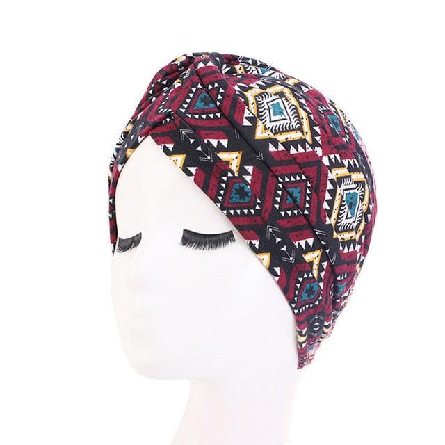 Fashion Soft Cotton Print Inner Headdress Lightweight Turban Elegant Bonnet Hijab Caps Arab Wrap Hijab Headscarf Hat For Woman