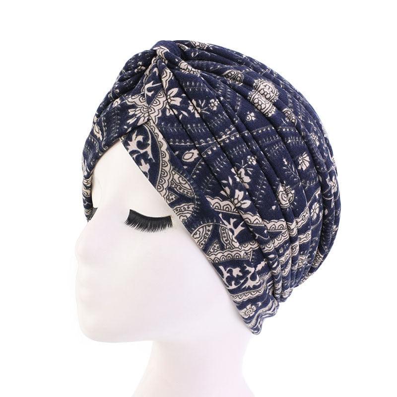 Fashion Soft Cotton Print Inner Headdress Lightweight Turban Elegant Bonnet Hijab Caps Arab Wrap Hijab Headscarf Hat For Woman