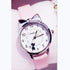 Fashion Student Girl Watch Cute Little Cat Watch Kids Children Quartz Watch Unisex Wrist Watches Stainless Steel Dial Leather Strap Watches Quartz Fashion Simple Cute Watches For Women