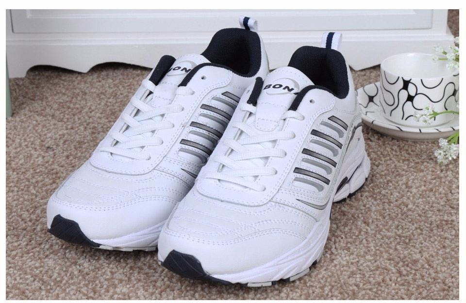 Fashion Stylish Mens Running Shoes Outdoor Walking Sneakers Comfortable Athletic Men Leather Non-Slip White Casual Sports Round Toe Low-Top Running High Quality Sneakers