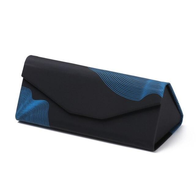 Fashion Sunglasses Holder Triangle Folding Waterproof Strong Magnet Eyewear Case Sun Glasses Box Eyeglasses Protective Case Luxury Stylish Leather Compact Magnet Closure Sunglasses Cases For School Reading Home