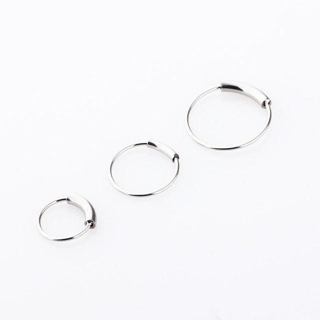 Fashion Surgical Steel Nose Hoop Nose Ring Stud Punk Style Body Piercing Jewelry Nose Lip Cartilage Tragus Helix Stainless Steel Hinged Clicker Segment Nose Ring Hoops Helix Cartilage Tragus Sleeper Earrings Body Piercing Ear Piercing