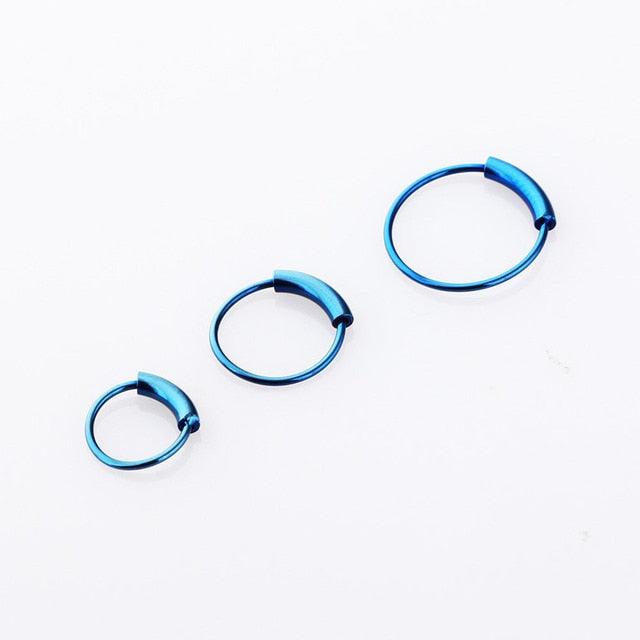 Fashion Surgical Steel Nose Hoop Nose Ring Stud Punk Style Body Piercing Jewelry Nose Lip Cartilage Tragus Helix Stainless Steel Hinged Clicker Segment Nose Ring Hoops Helix Cartilage Tragus Sleeper Earrings Body Piercing Ear Piercing