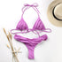 Fashion Swimwear Women Bikini Sets Women Lace Up Two Piece String Bikinis Beach Swimsuit Triangle Bathing Suit Side Tie Swimwear String Swimming Suit For Women Bathing Suit Micro Halter String Triangle Bikini