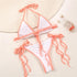 Fashion Swimwear Women Bikini Sets Women Lace Up Two Piece String Bikinis Beach Swimsuit Triangle Bathing Suit Side Tie Swimwear String Swimming Suit For Women Bathing Suit Micro Halter String Triangle Bikini